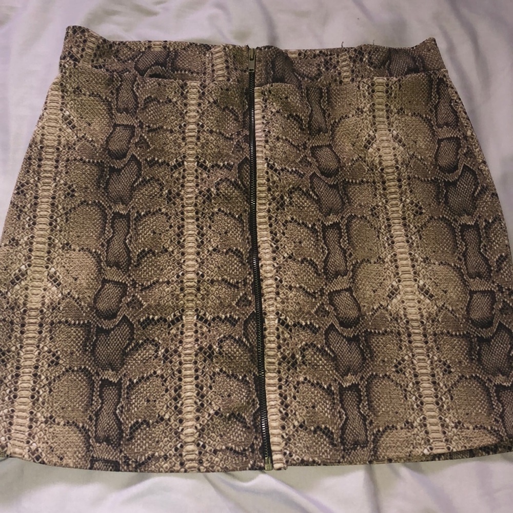 Snake skin mini skirt